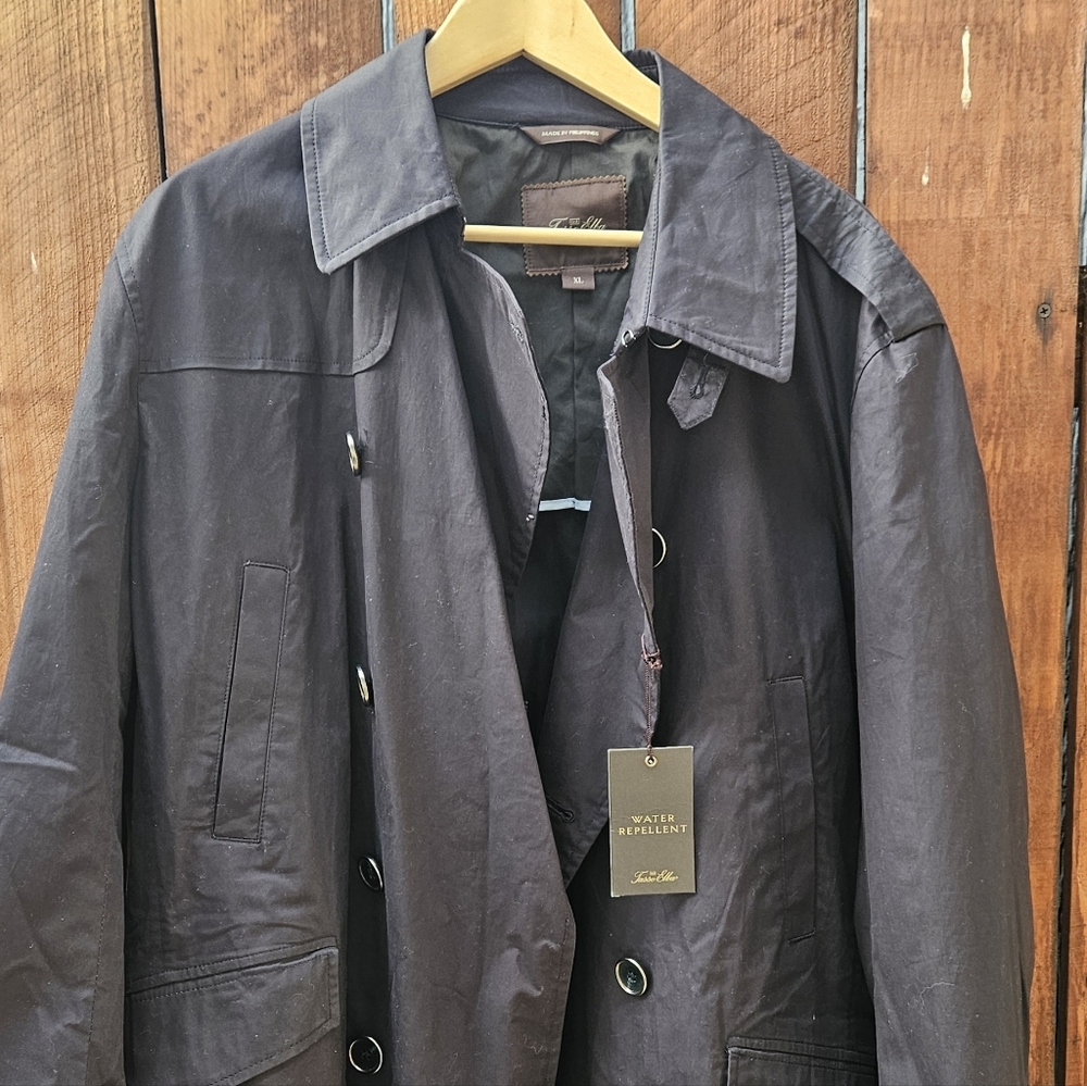 Tasso Elba Black Trench Coat